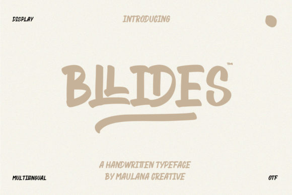 Bllides Display Font for Small Business Branding