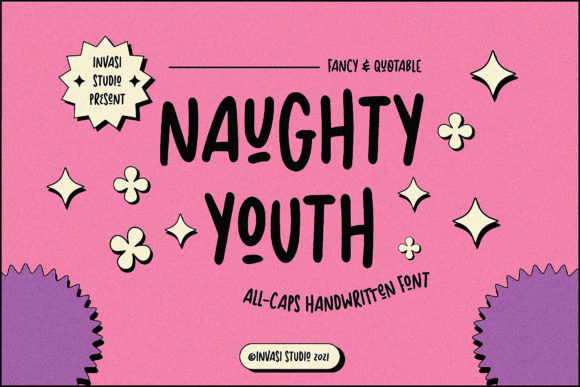 Naughty Youth: A Playful Display Font for Digital Brands