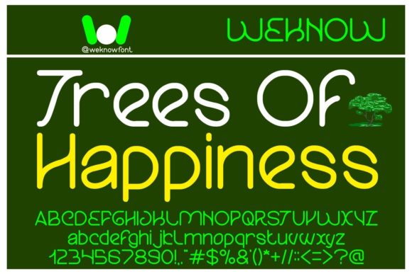 Trees of Happiness: A Minimal Display Font for Handmade Brands